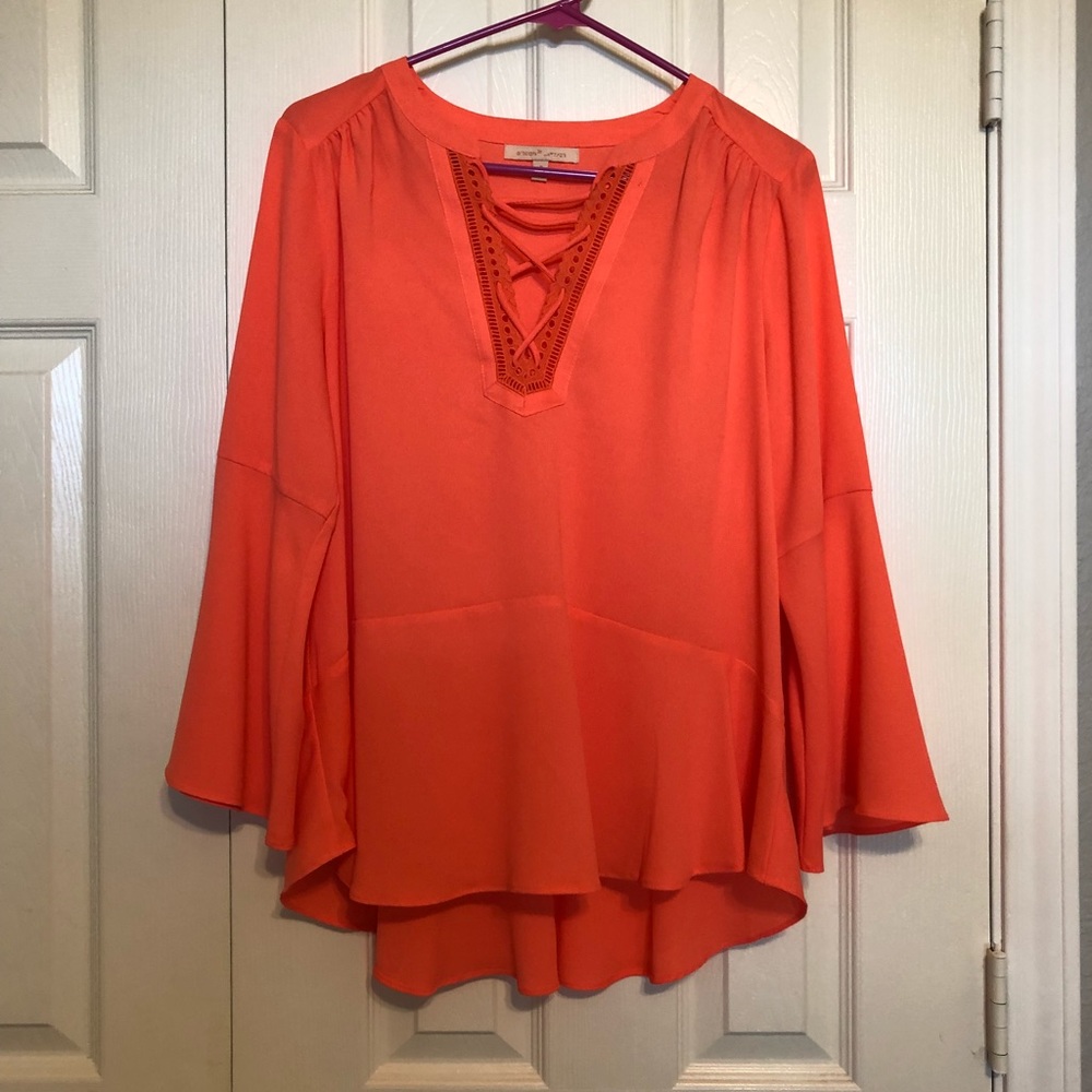 Gibson Latimer Blouse - bright coral